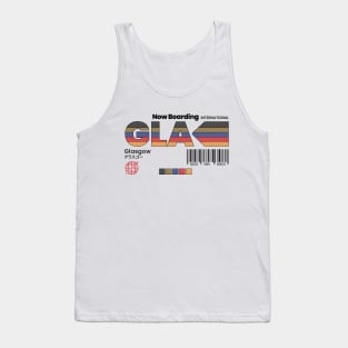 Vintage Glasgow GLA Airport Label Retro Travel Scotland Tank Top